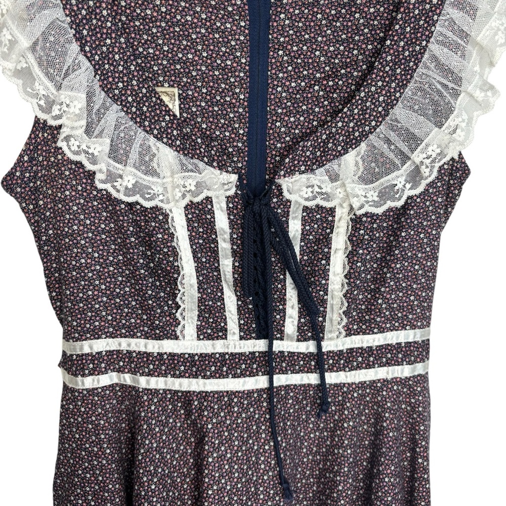 GUNNE SAX by Jessica Vintage Rare Purple Floral Prairie Dress Size 13 Sleeveless - Picture 3 of 15